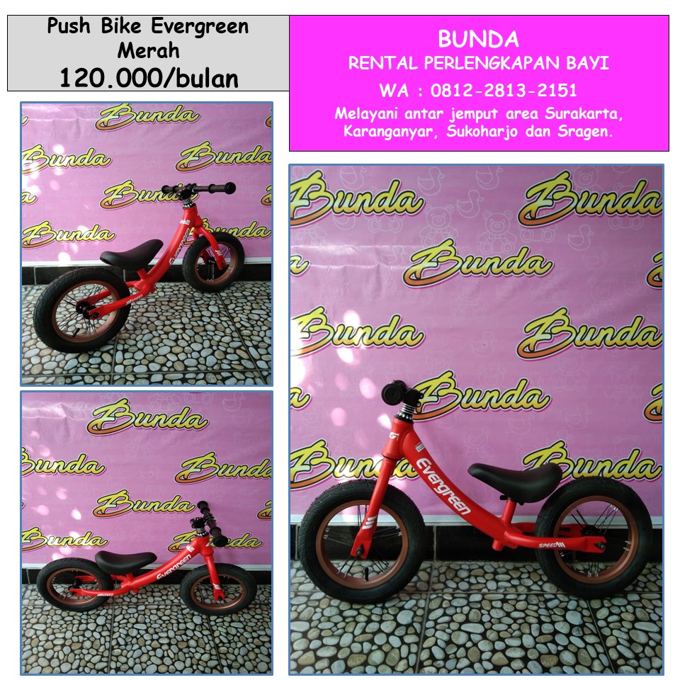 PUSH BIKE EVERGREEN MERAH