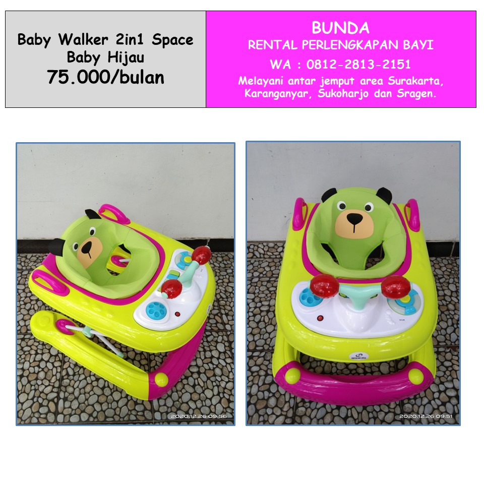 BABY WALKER SPACE BABY 2IN1 HIJAU 01