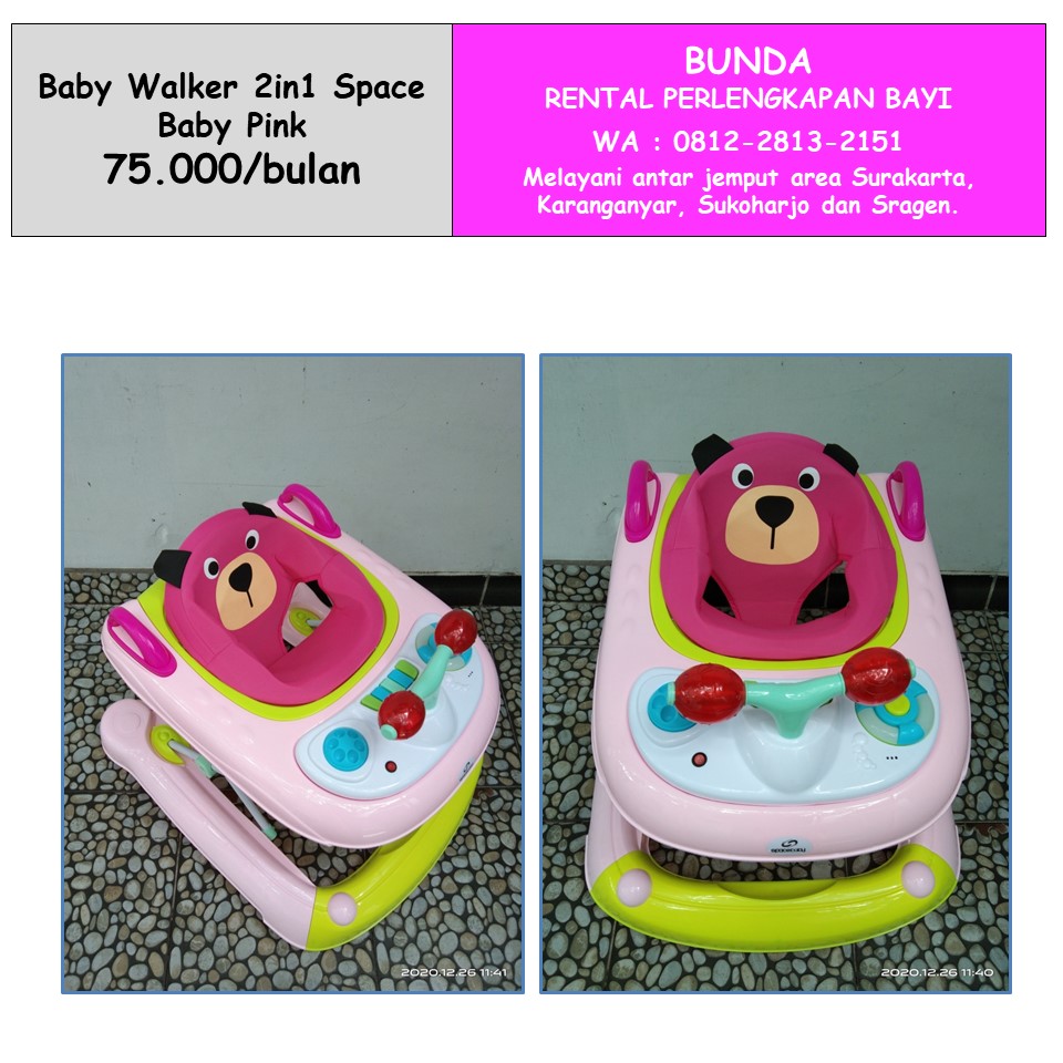 BABY WALKER SPACE BABY 2IN1 PINK 02