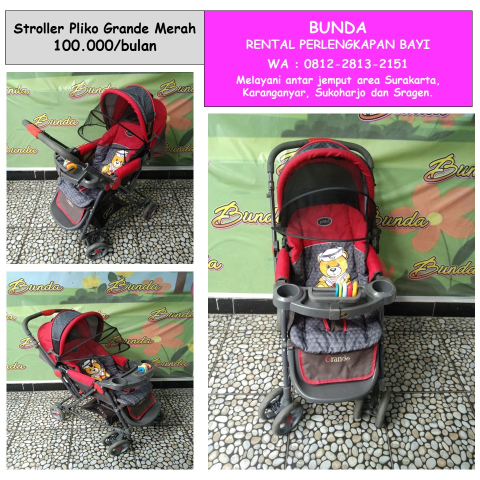 STROLLER PLIKO GRANDE MERAH