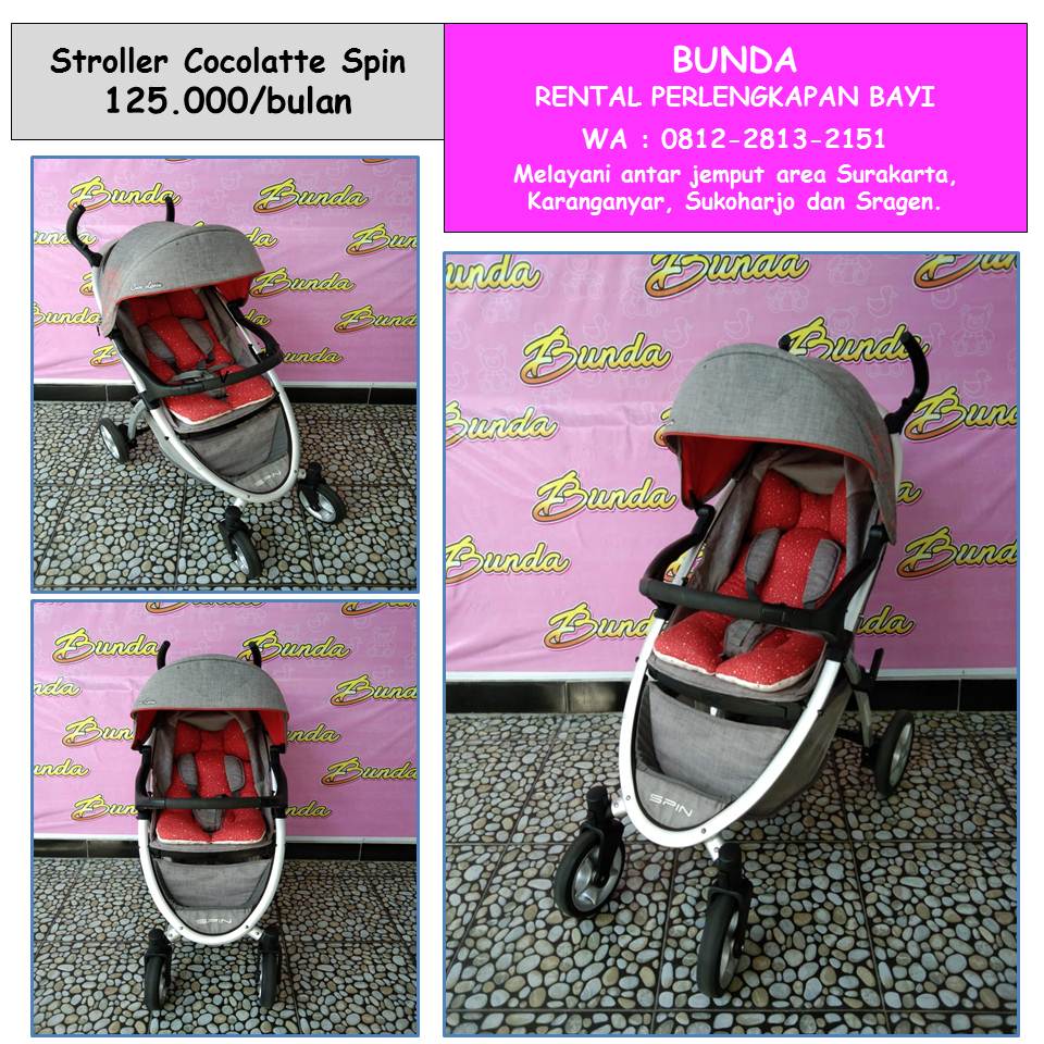 STROLLER COCOLATTE SPIN MERAH ABU