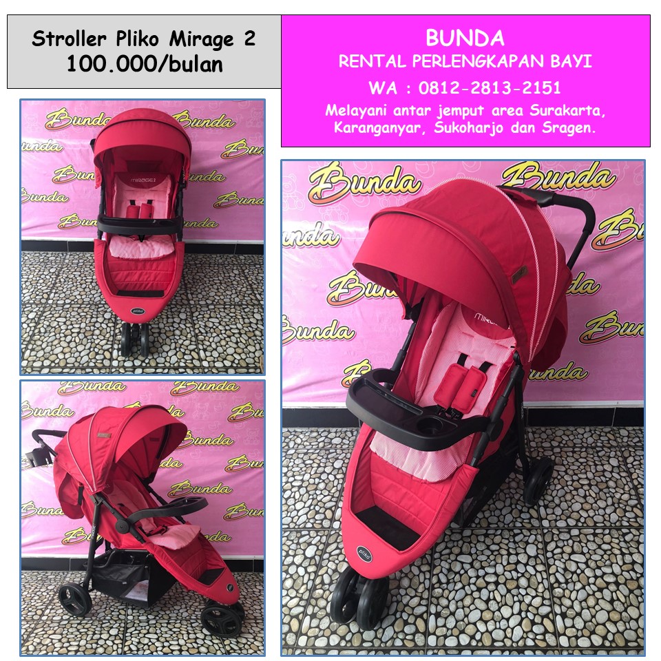 STROLLER PLIKO MIRAGE 2 MERAH