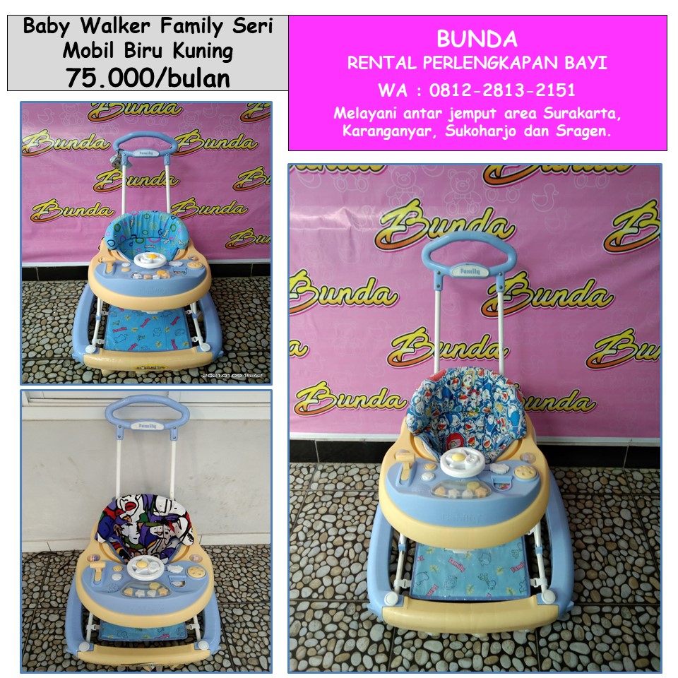 BABY WALKER FAMILY MOBIL BIRU KUNING