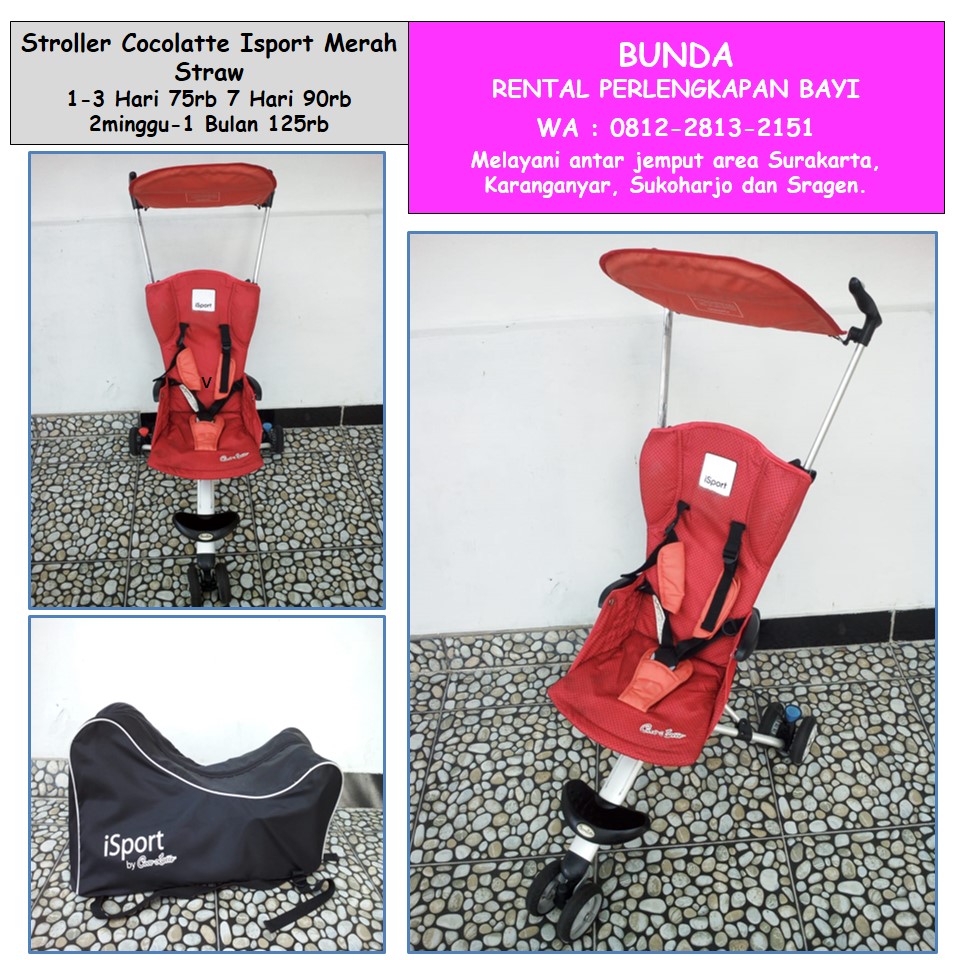 STROLLER COCOLATTE ISPORT MERAH STRAW